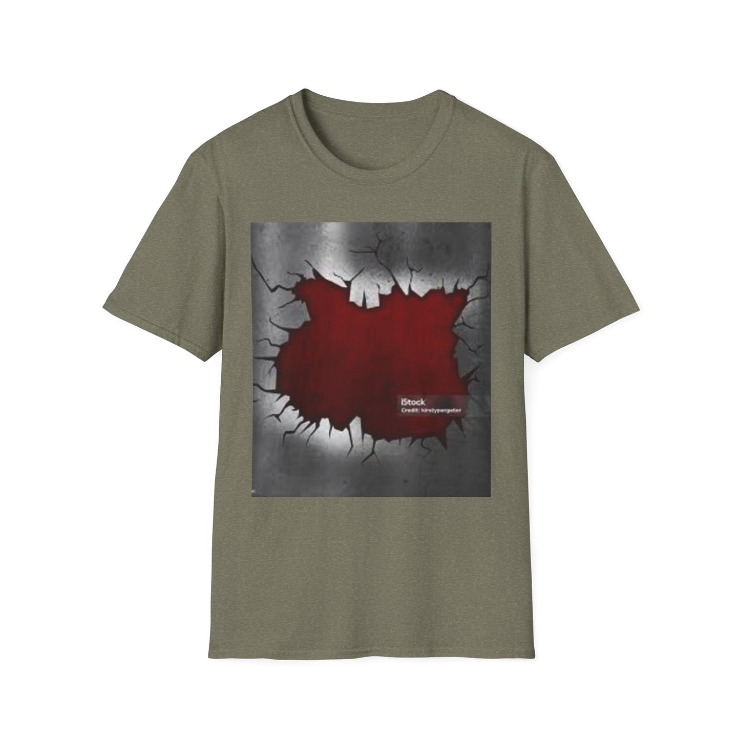 Cracked Wall Unisex Softstyle T-Shirt - Edgy Design for Streetwear Enthusiasts