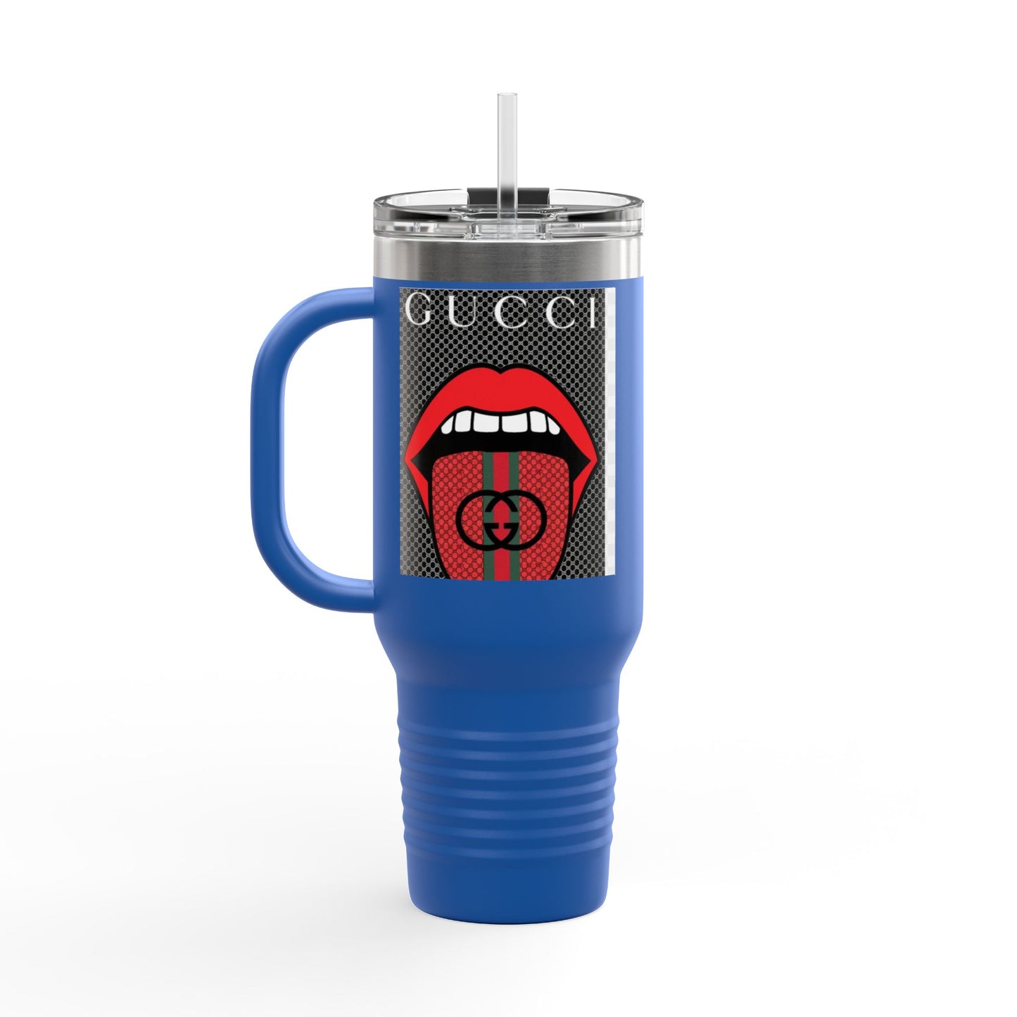 Gucci Style Insulated Travel Mug - 40oz with Iconic Lip Design