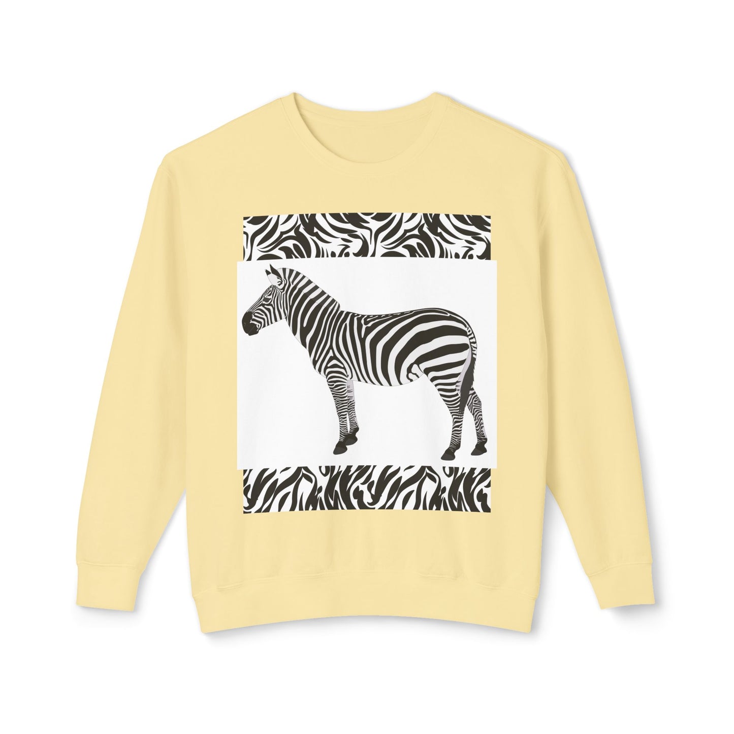 Zebra Print Unisex Lightweight Crewneck Sweatshirt - Chic & Stylish Casual Wear