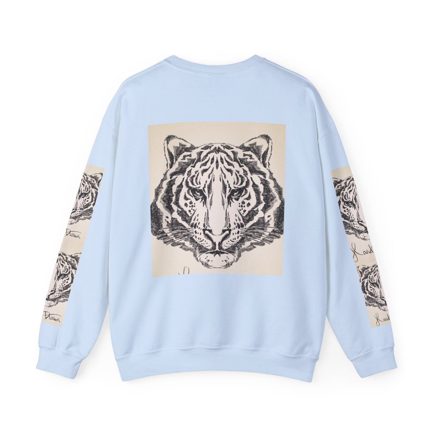 Artistic Tiger Print Crewneck Sweatshirt – Unisex Heavy Blend