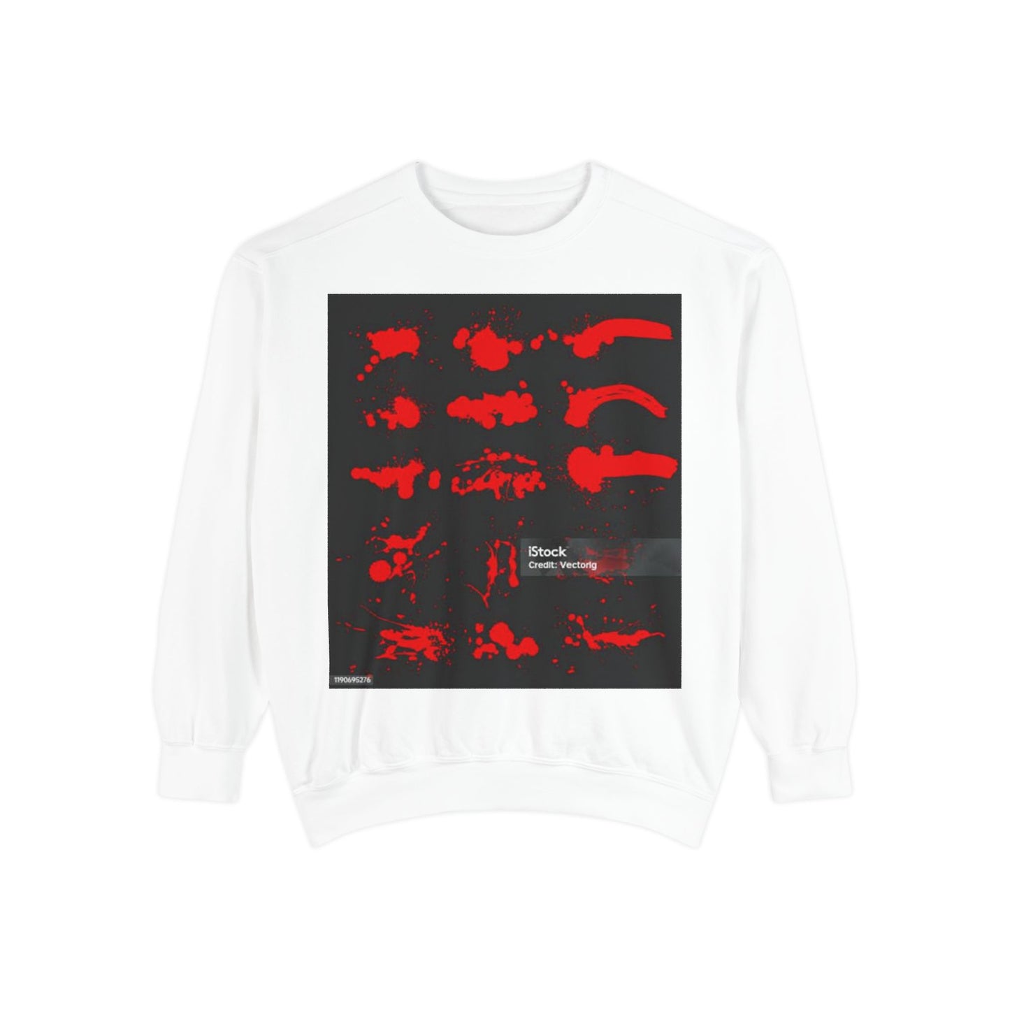 Artistic Red Splatter Sweatshirt - Unisex Garment-Dyed Style