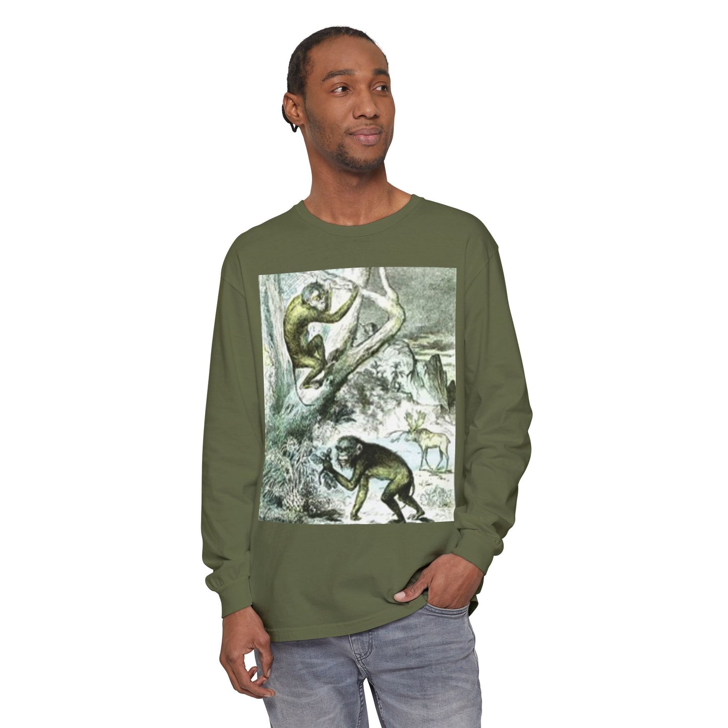 Graphic Long Sleeve T-Shirt - Bat Design for Halloween Lovers