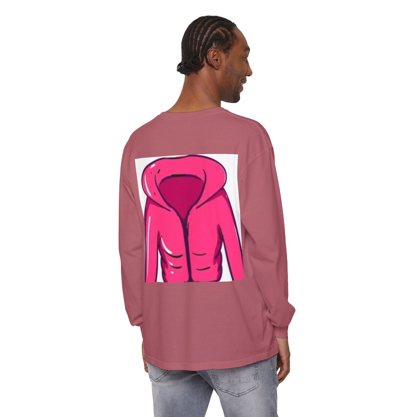 Unisex Garment-Dyed Long Sleeve T-Shirt - Cute Hoodie Print for Casual Wear