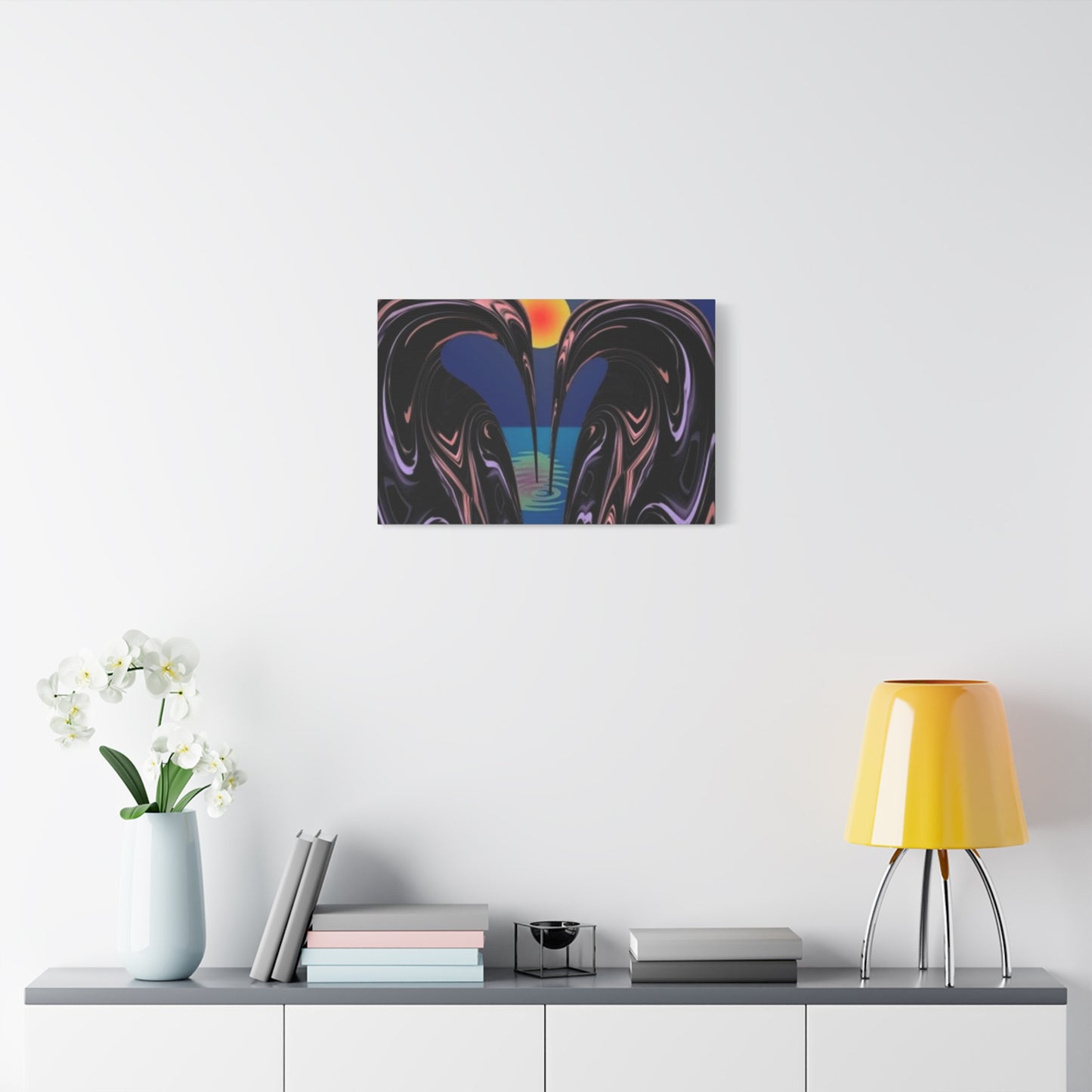 Romantic Abstract Canvas Art - Heart-Shaped Design for Home Decor