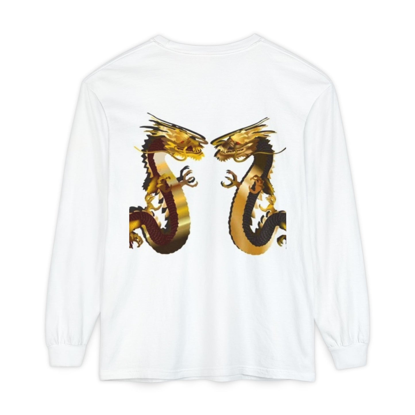 Dragon Duel Unisex Long Sleeve T-Shirt - Garment-Dyed Art Tee