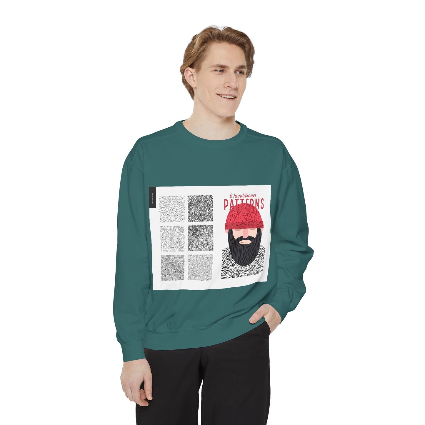 Creative Patterns Unisex Garment-Dyed Sweatshirt - Unique Design for Comfort & Style