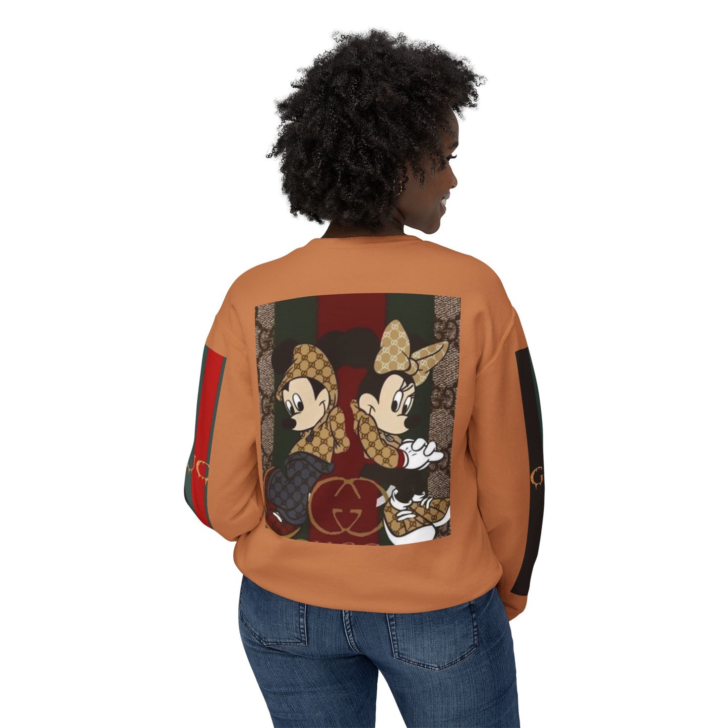 Gucci Inspired Unisex Crewneck Sweatshirt with Mickey & Minnie Design