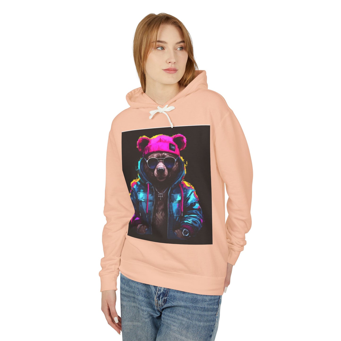 Cool Bear Hoodie - Unisex Lightweight Hooded Sweatshirt with Funky Design