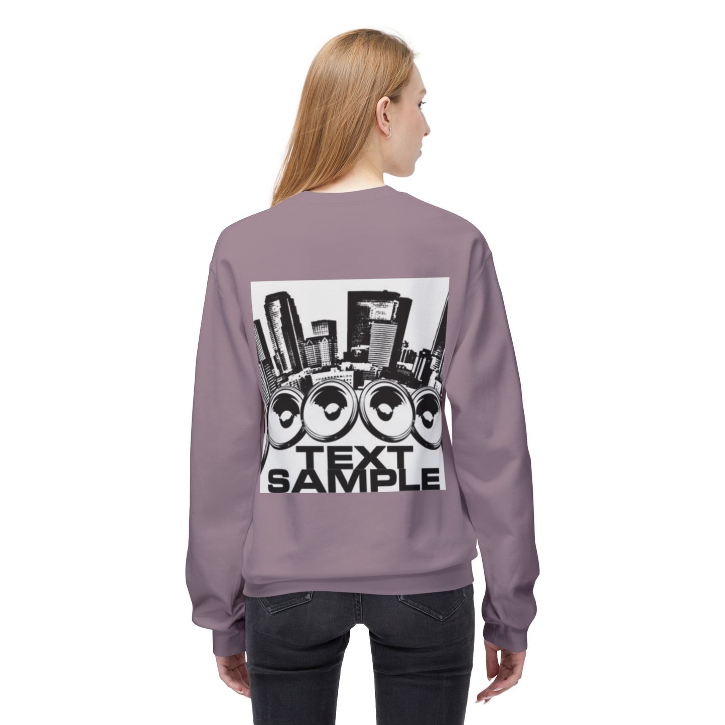Urban Vibe Sound Wave Crewneck Sweatshirt - Unisex Fleece with Cityscape Design