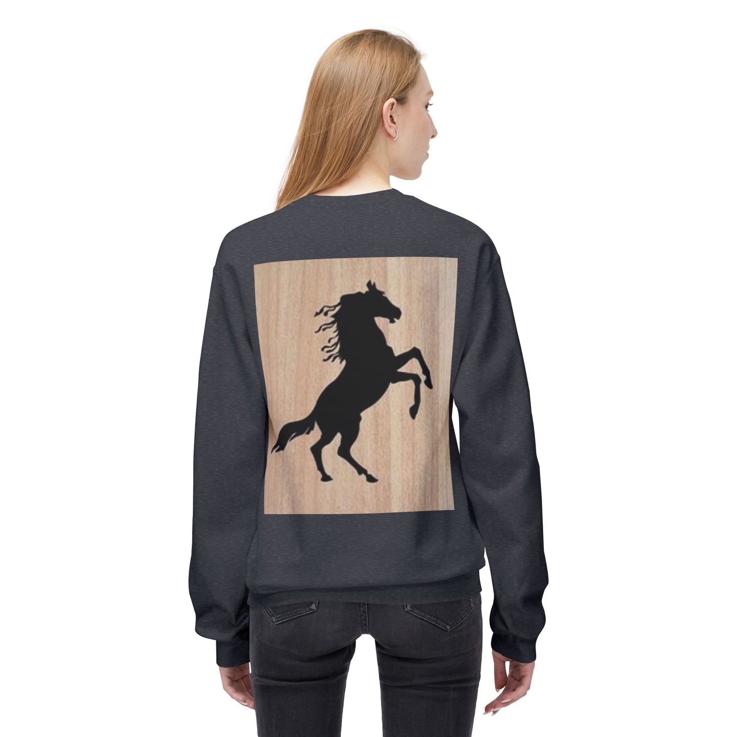 Equestrian Silhouette Fleece Sweatshirt - Perfect for Horse Lovers