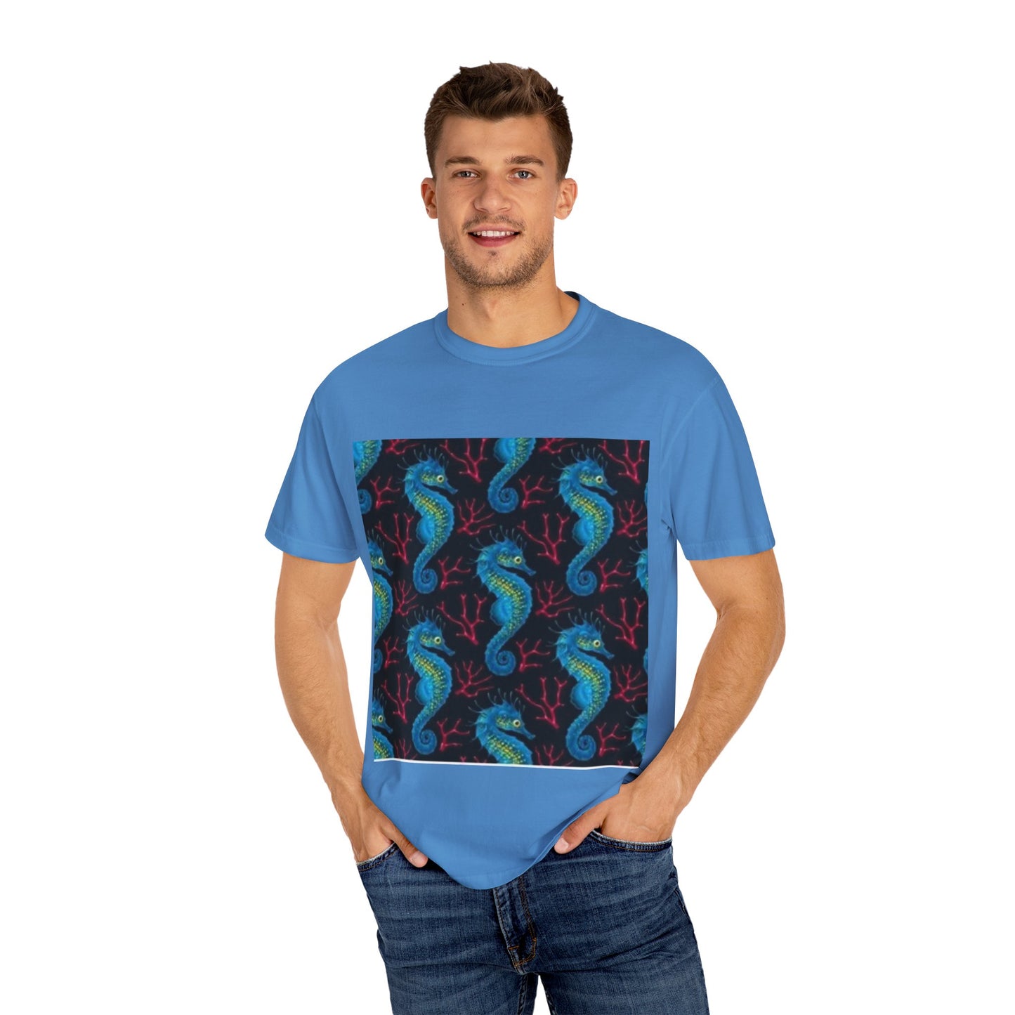 Ocean-Inspired Unisex T-Shirt with Seahorse Design