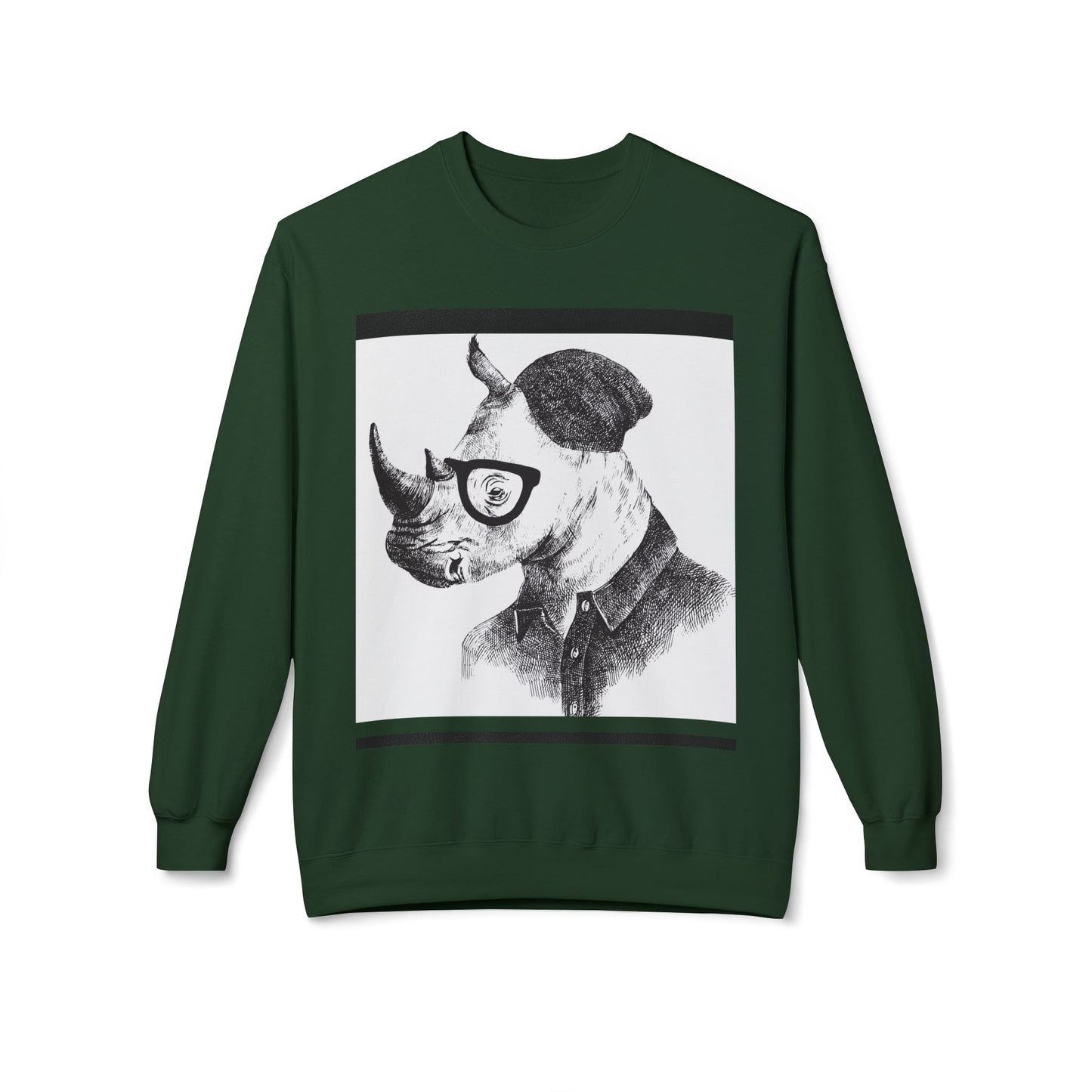 Cool Rhino and Sneakers Fleece Sweatshirt for Trendsetters