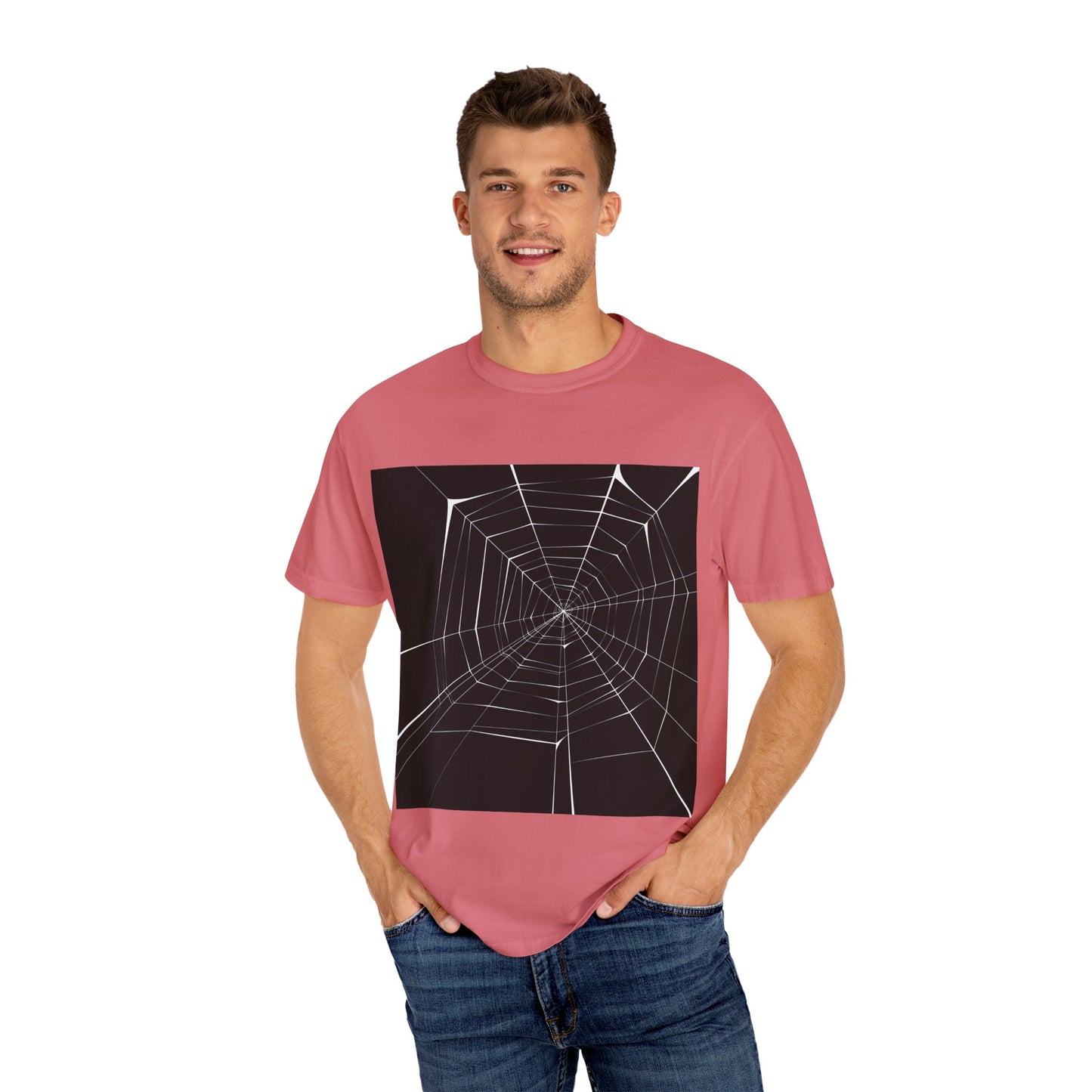 Spooky Spider Web Unisex Garment-Dyed T-Shirt