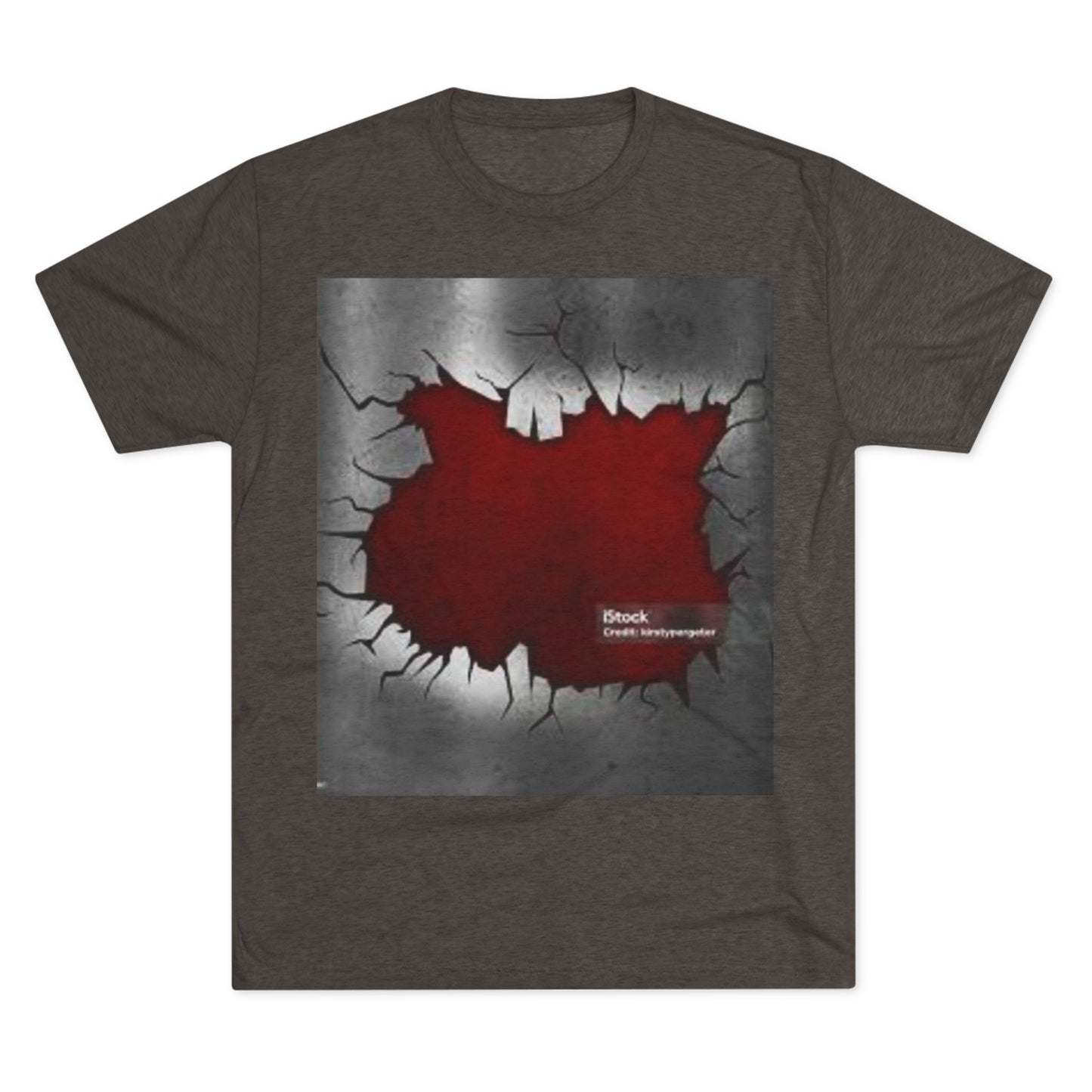 Bold Graphic Unisex Tri-Blend Crew Tee - Edgy Cracked Wall Design