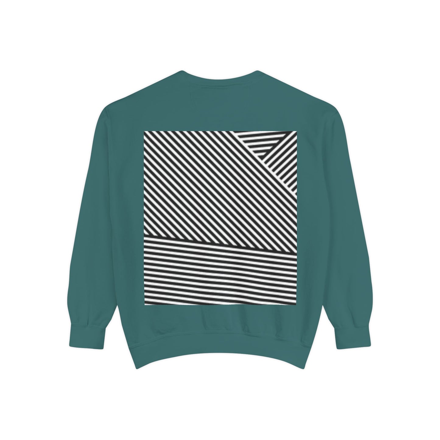 Unique Unisex Garment-Dyed Sweatshirt with Intricate Graphic Design