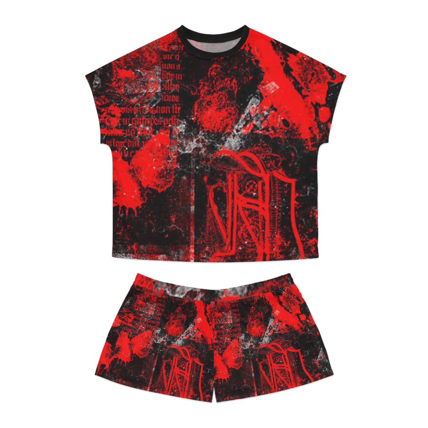 Bold Red Graphic Women's Pajama Set - Cozy & Stylish