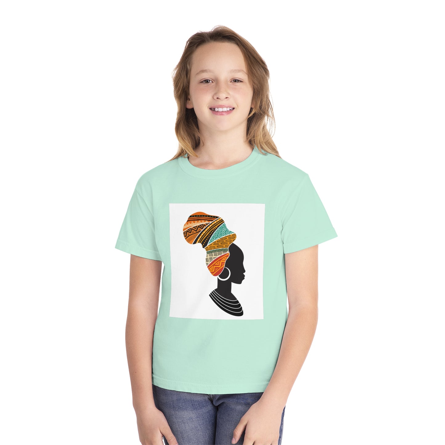 Youth Midweight Tee - African Heritage Design for Creative Kids