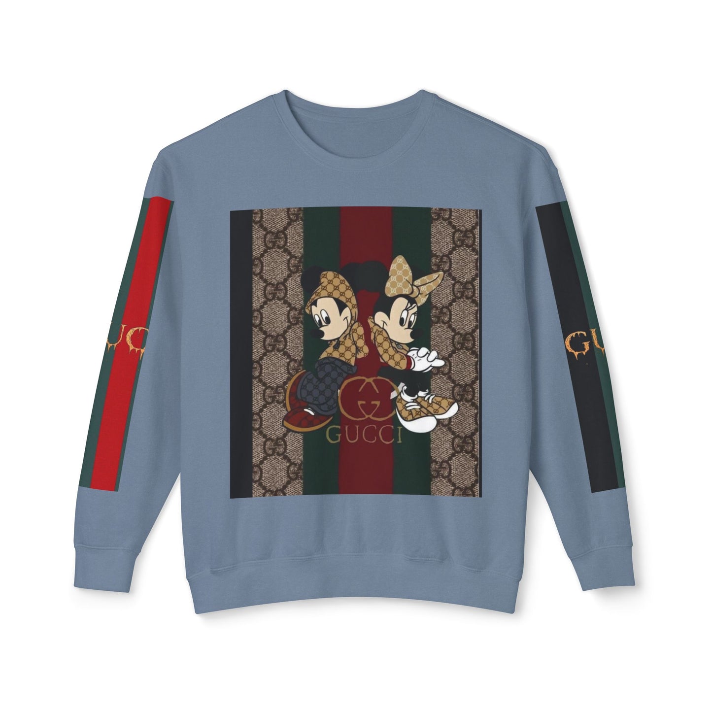 Gucci Inspired Unisex Crewneck Sweatshirt with Mickey & Minnie Design