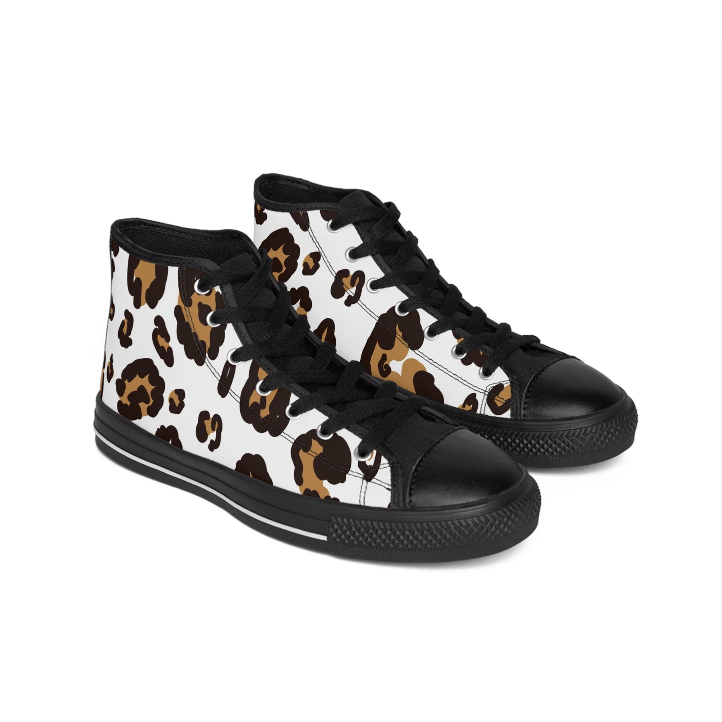 Leopard Print High-Top Sneakers for Men