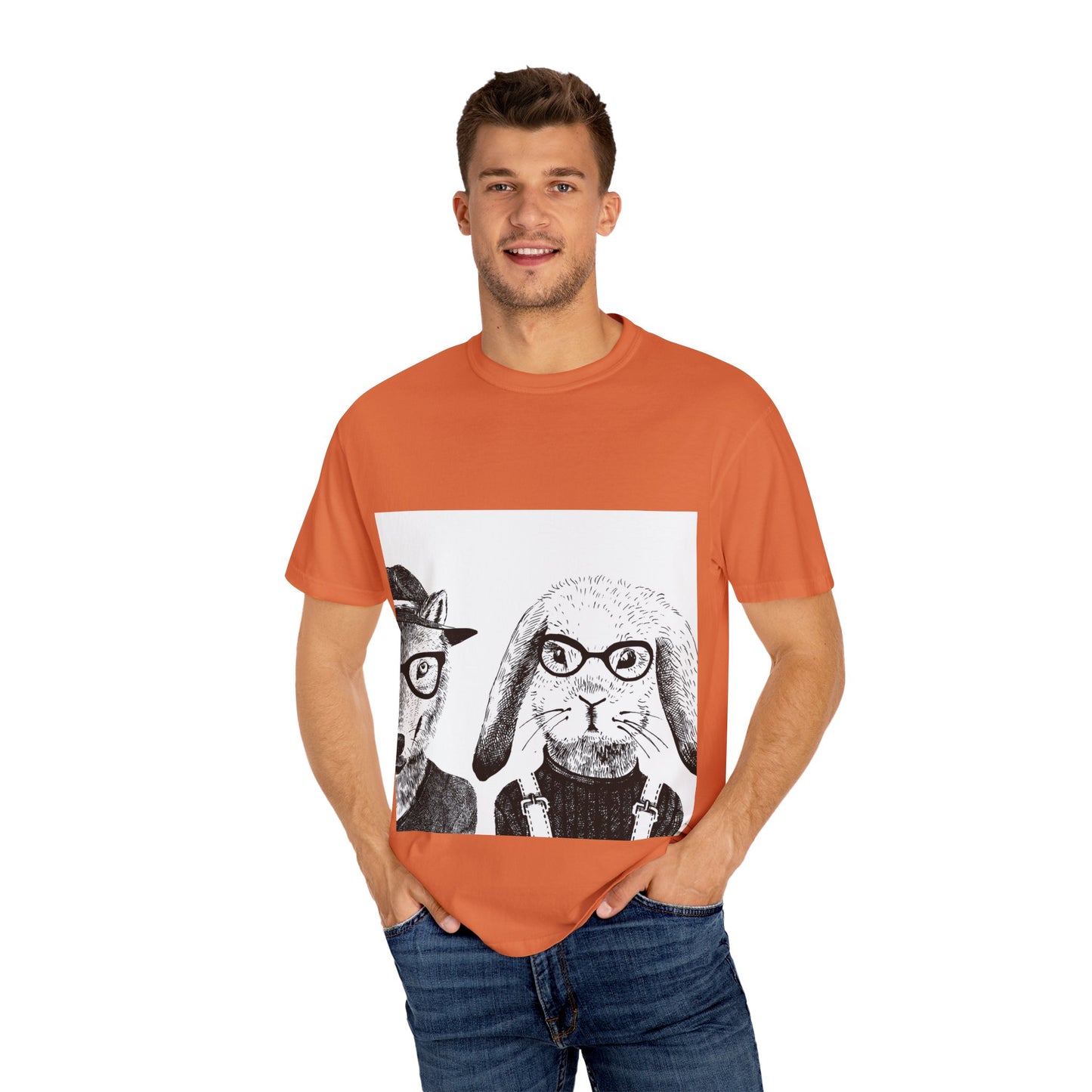 Whimsical Animals Graphic T-Shirt - Cool Fox & Panda Design