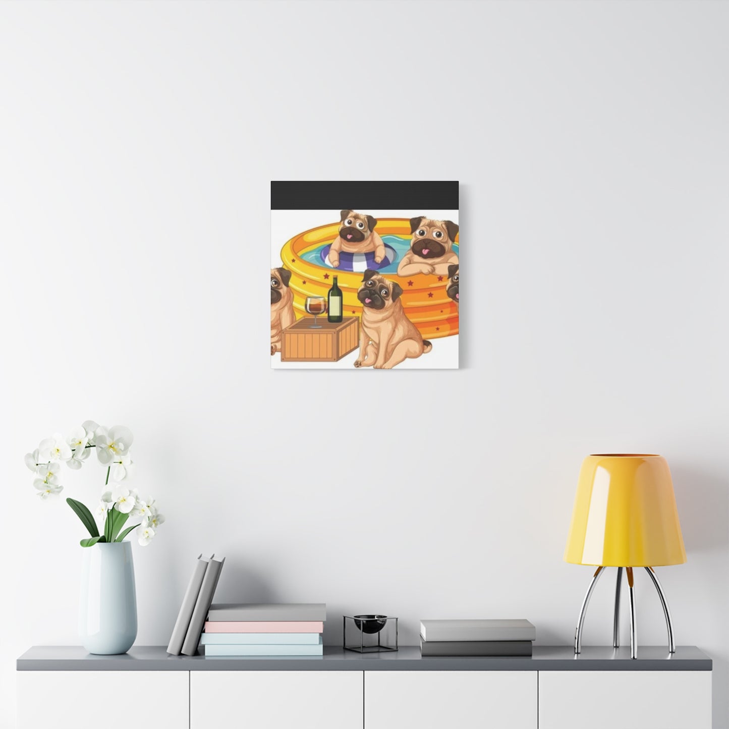 Pug Pool Party Canvas Art - Fun Pet Decor