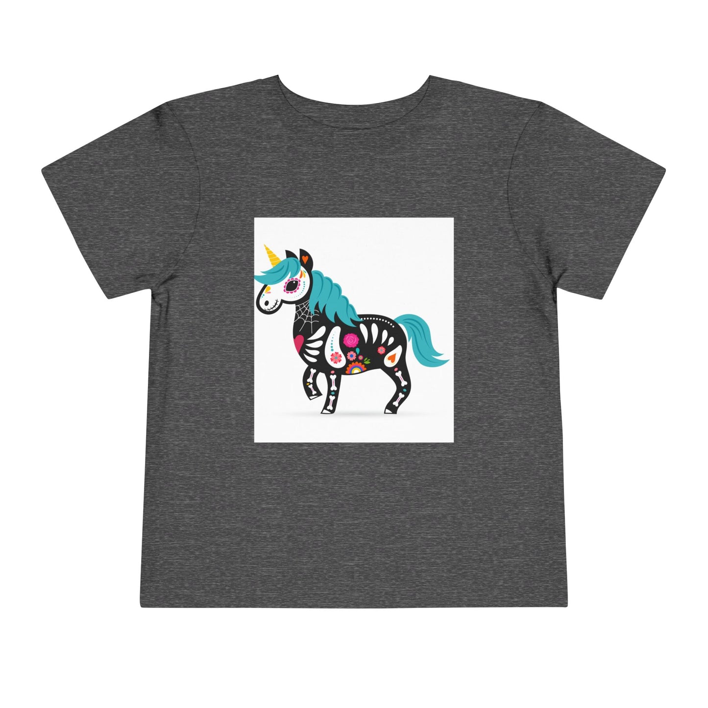 Toddler Skeleton Unicorn Tee - Cute Halloween Short Sleeve Shirt