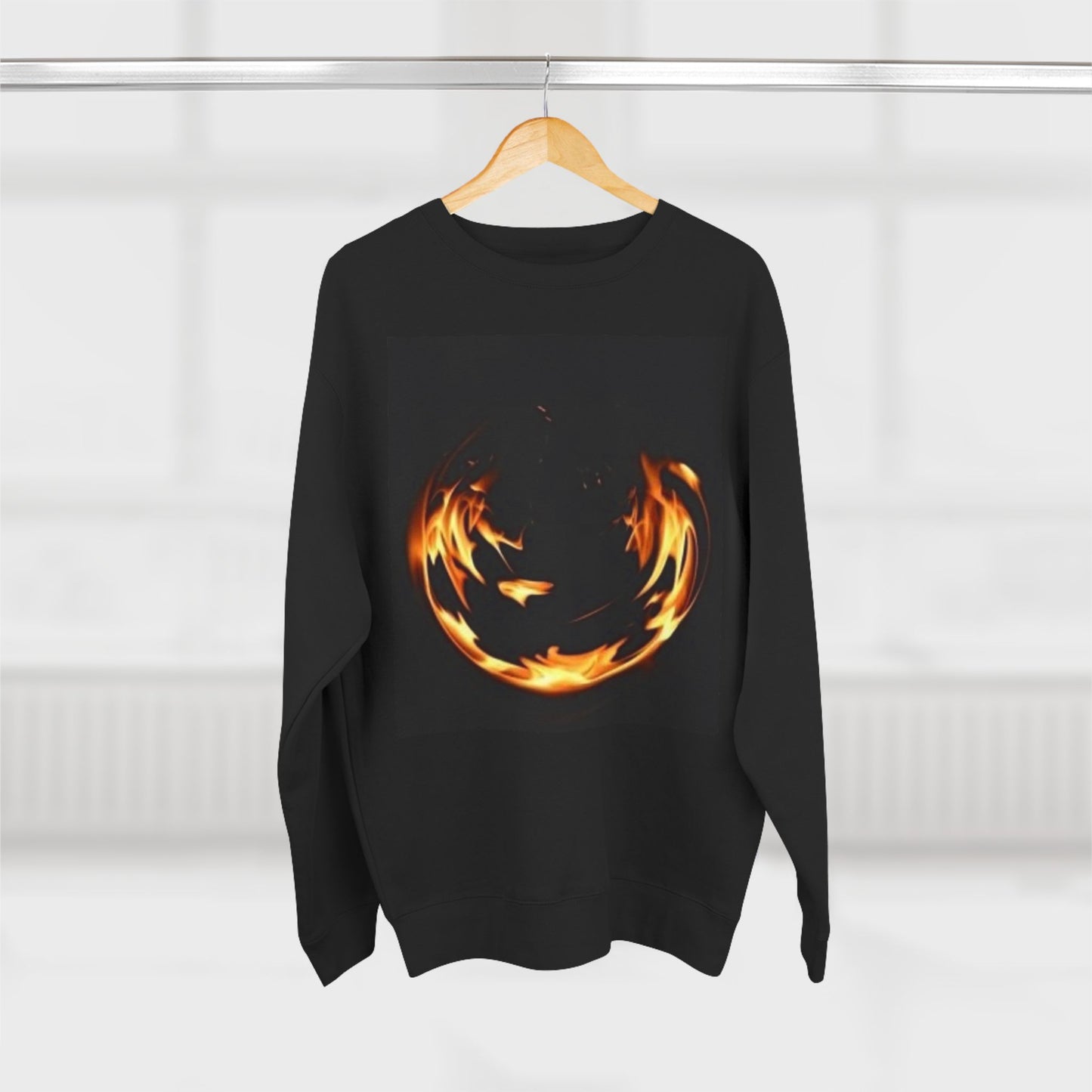 Unisex Crewneck Sweatshirt - Fire Vibes Graphic Sweatshirt for Cozy Nights