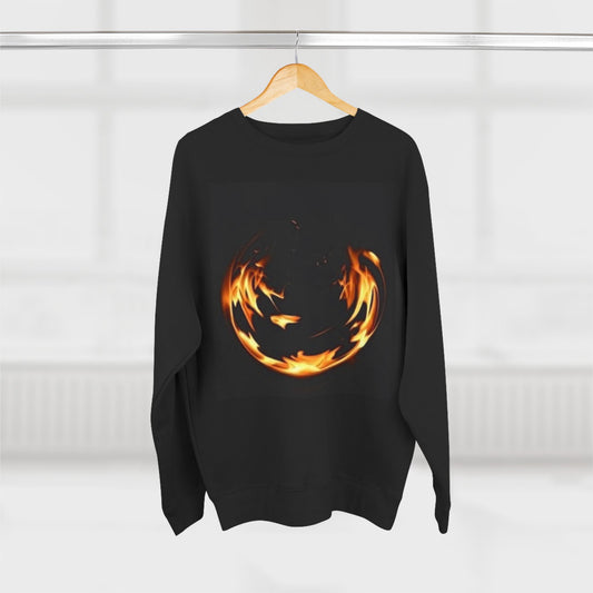 Unisex Crewneck Sweatshirt - Fire Vibes Graphic Sweatshirt for Cozy Nights