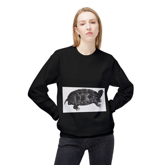 Turtle Design Unisex Fleece Crewneck Sweatshirt - Chill Vibes, Perfect Gift for Nature Lovers