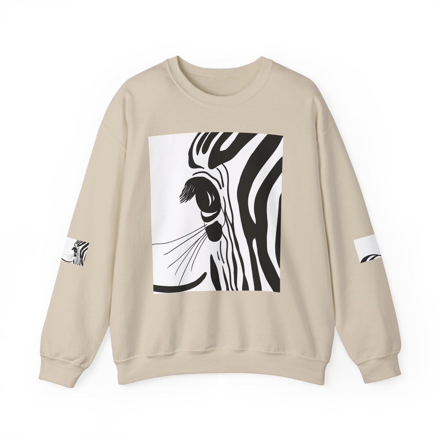 Artistically Designed Zebra Crewneck Sweatshirt - Perfect for Nature Lovers