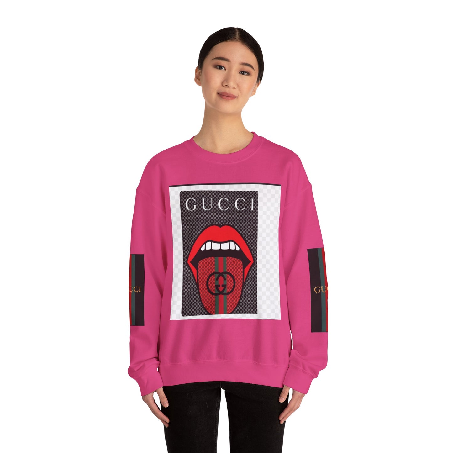 Gucci Inspired Unisex Heavy Blend Crewneck Sweatshirt - Bold Graphic Design