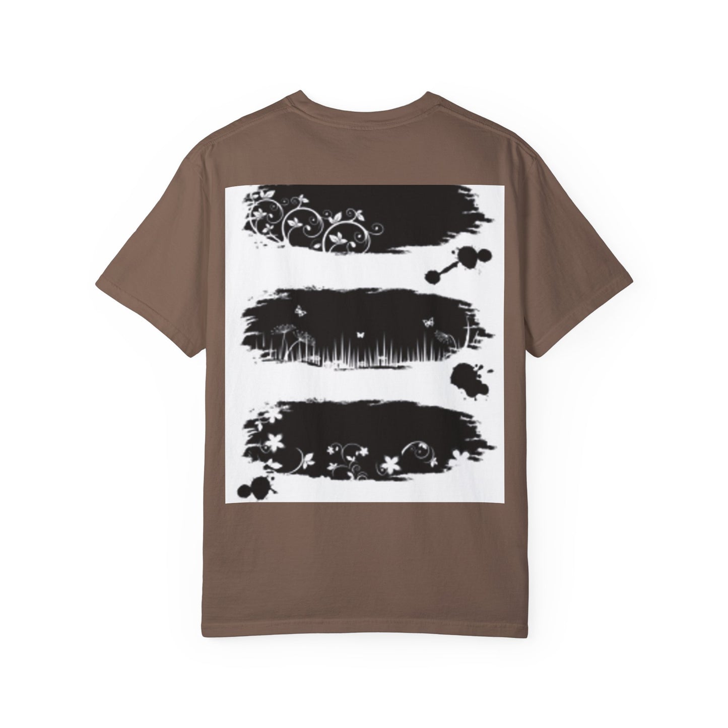 Artistic Unisex Garment-Dyed T-Shirt with Floral Design