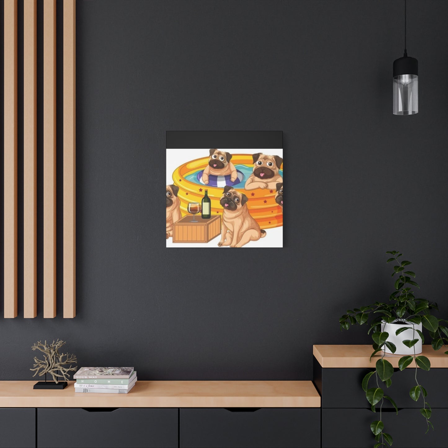 Pug Pool Party Canvas Art - Fun Pet Decor