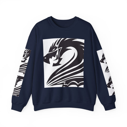 Dragon Graphic Unisex Heavy Blend Sweatshirt - Cozy and Stylish for Fantasy Enthusiasts
