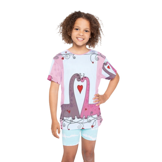 Kids Dinosaur Love T-Shirt - Cute Sports Jersey for Young Fans