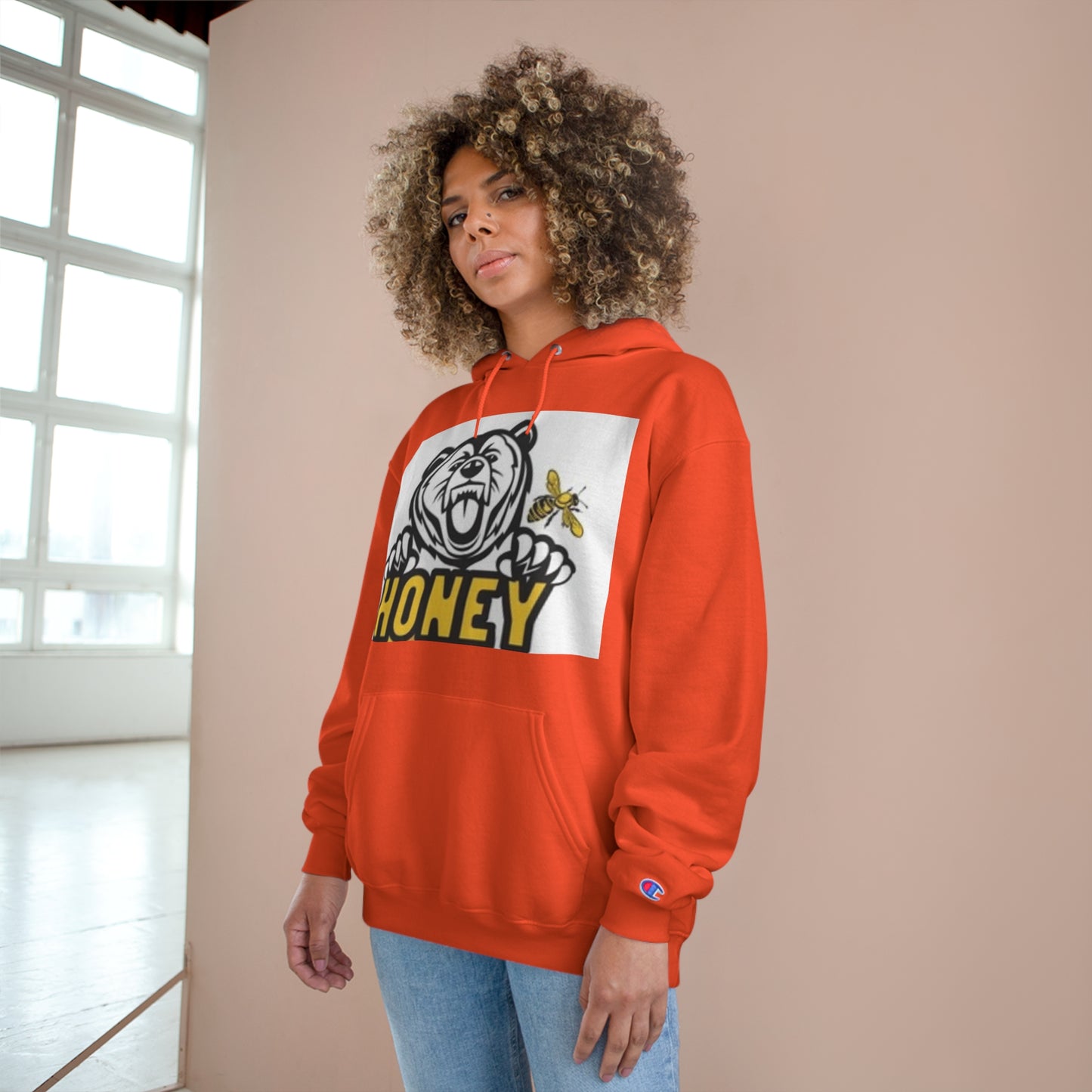 Honey Bear Champion Hoodie - Fun & Cozy Streetwear
