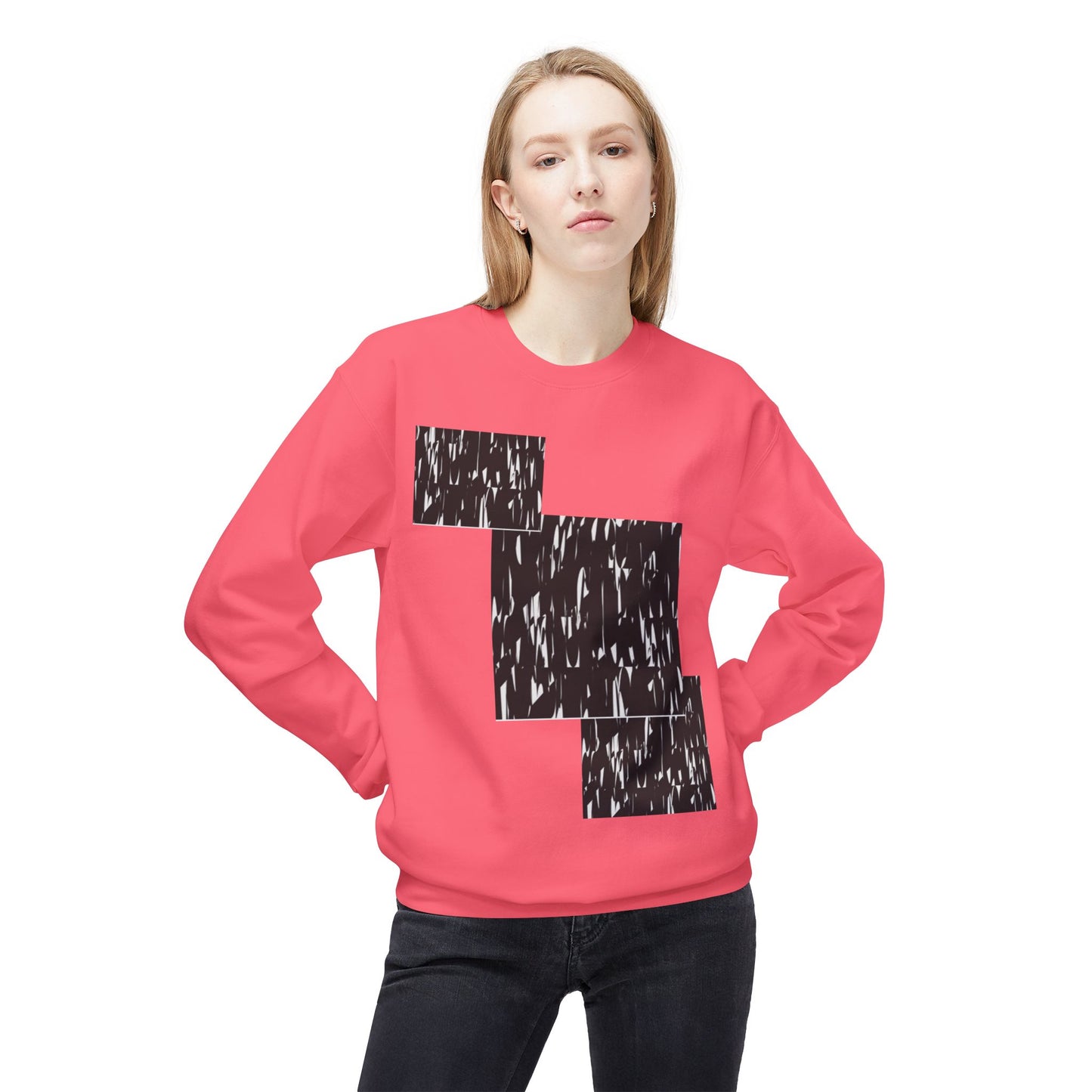 Modern Abstract Fleece Crewneck Sweatshirt - Cozy Unisex Apparel