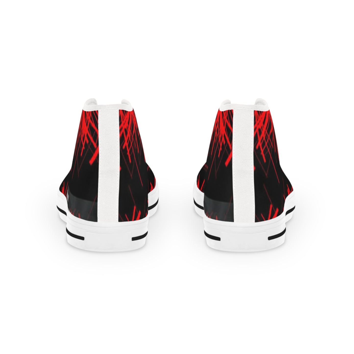 Men's High Top Sneakers - Abstract Red Design for Stylish Everyday Wear