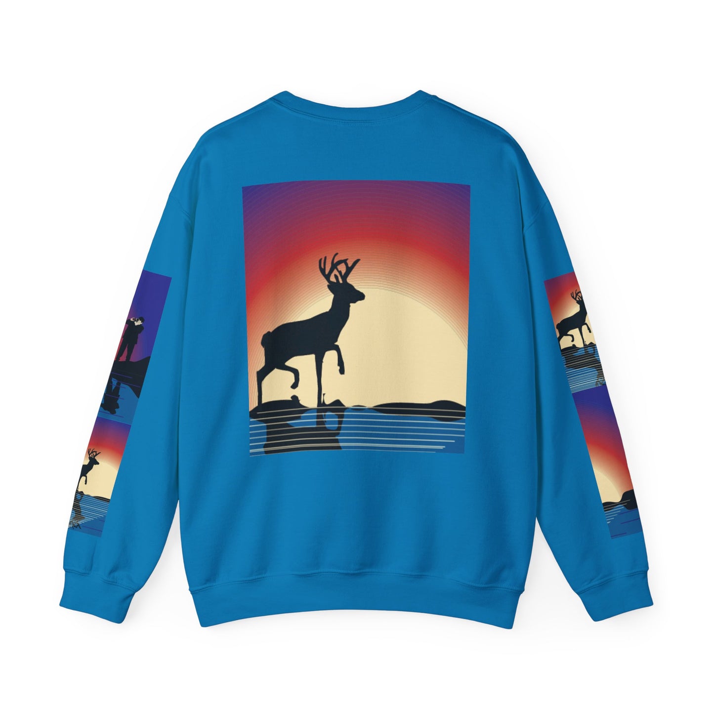 Vibrant Deer Sunset Unisex Crewneck Sweatshirt