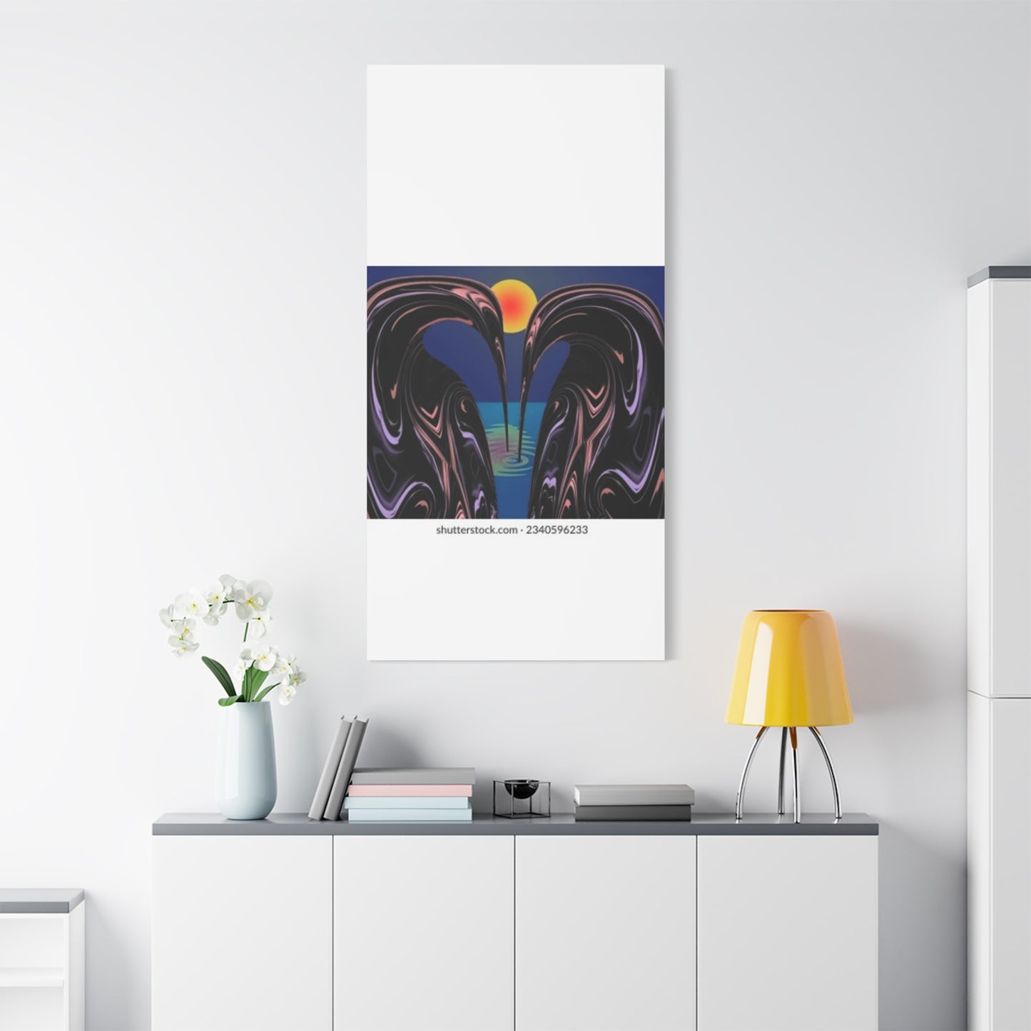 Romantic Abstract Canvas Art - Heart-Shaped Design for Home Decor