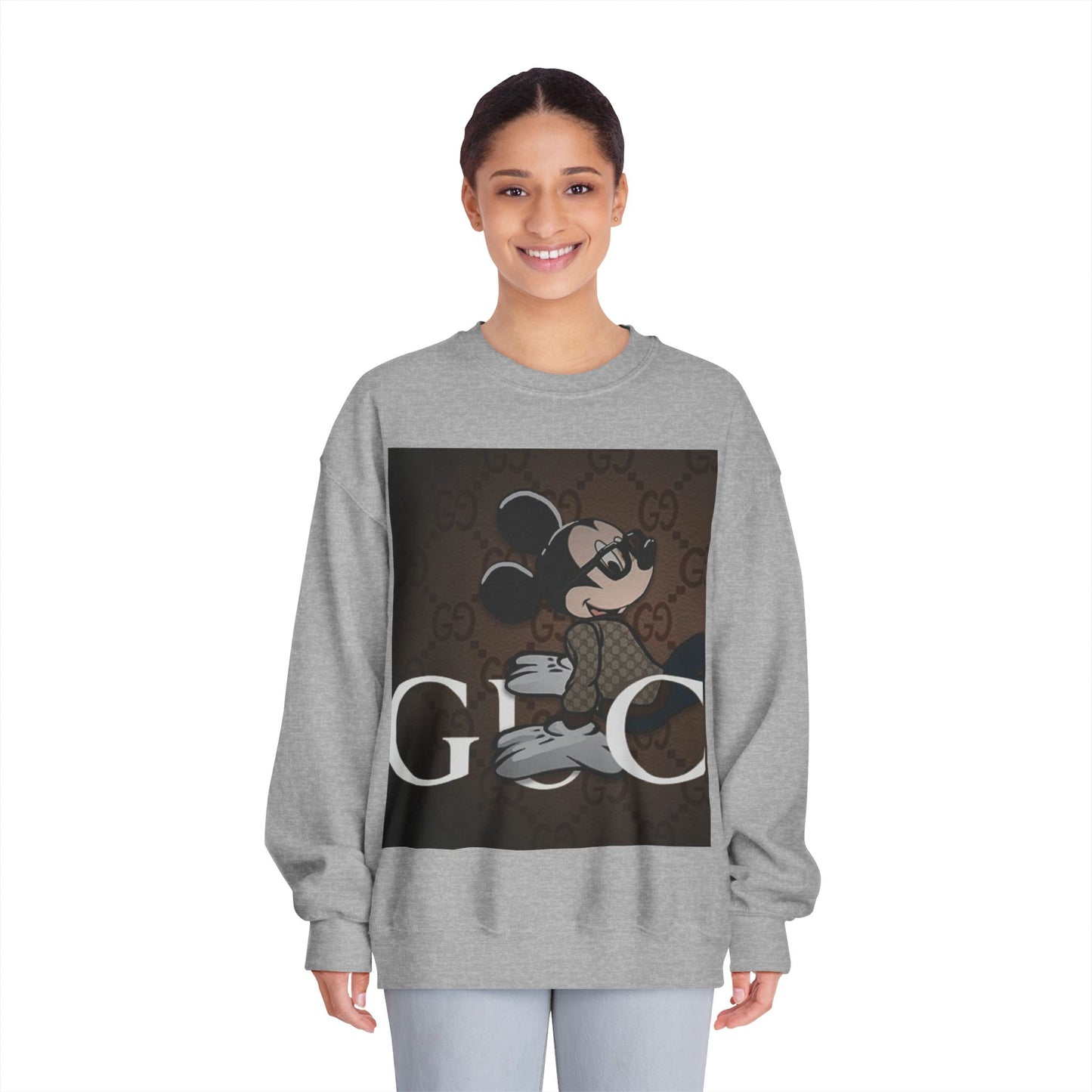 Trendy Mickey Mouse Graphic Crewneck Sweatshirt - Unisex Casual Wear