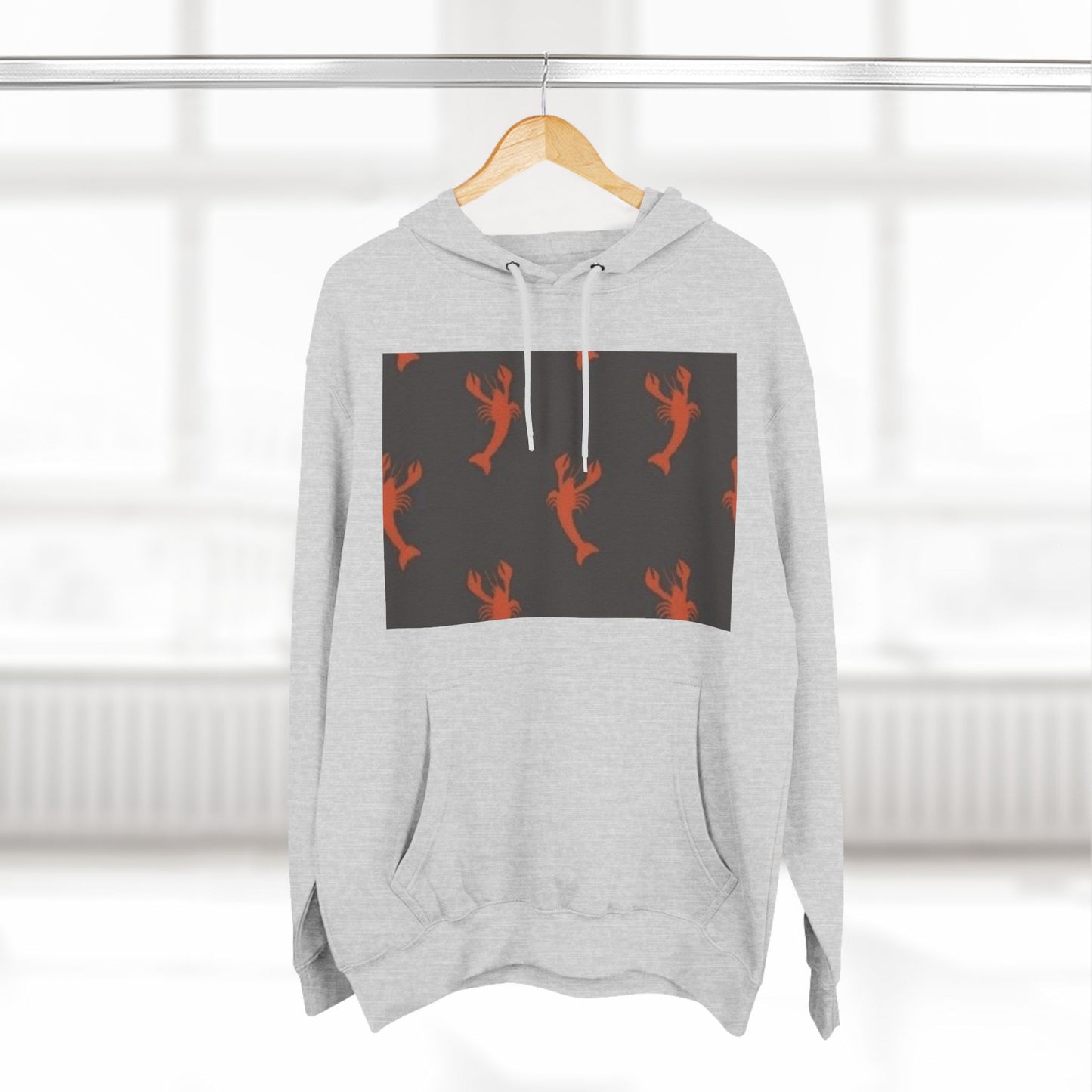 Lobster Print Fleece Hoodie - Perfect for Seafood Lovers