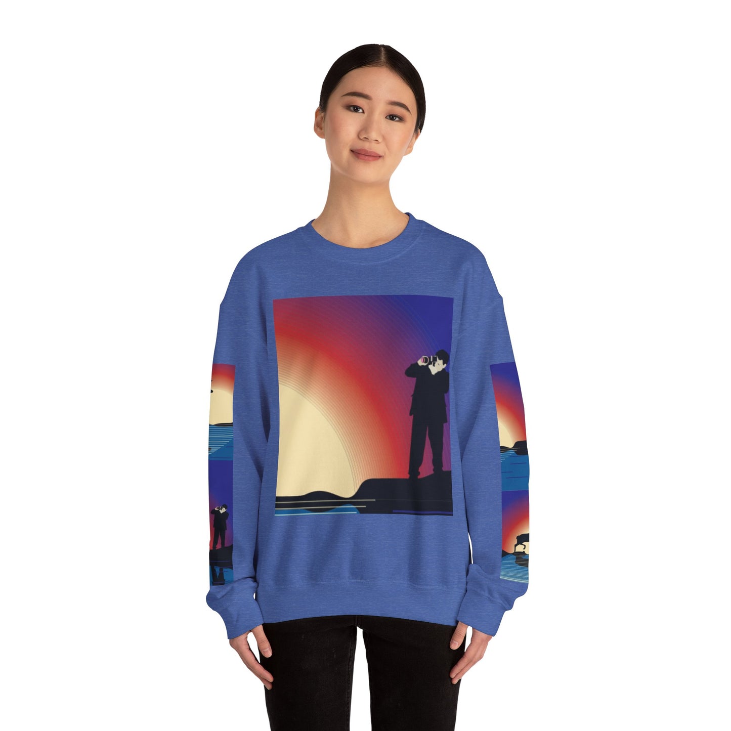 Vibrant Deer Sunset Unisex Crewneck Sweatshirt