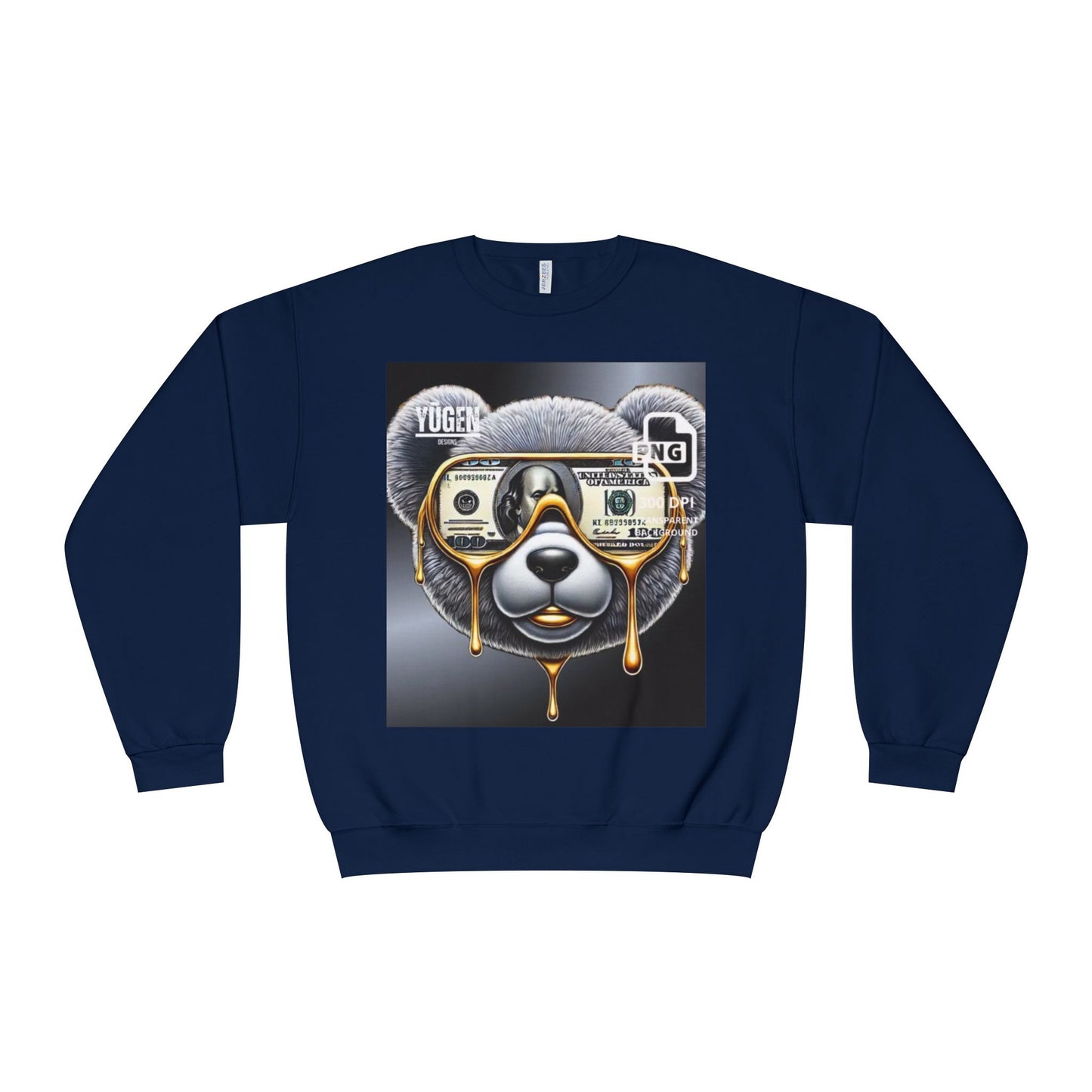 Yūgen Bear Drip Unisex Crewneck Sweatshirt - Cozy Streetwear
