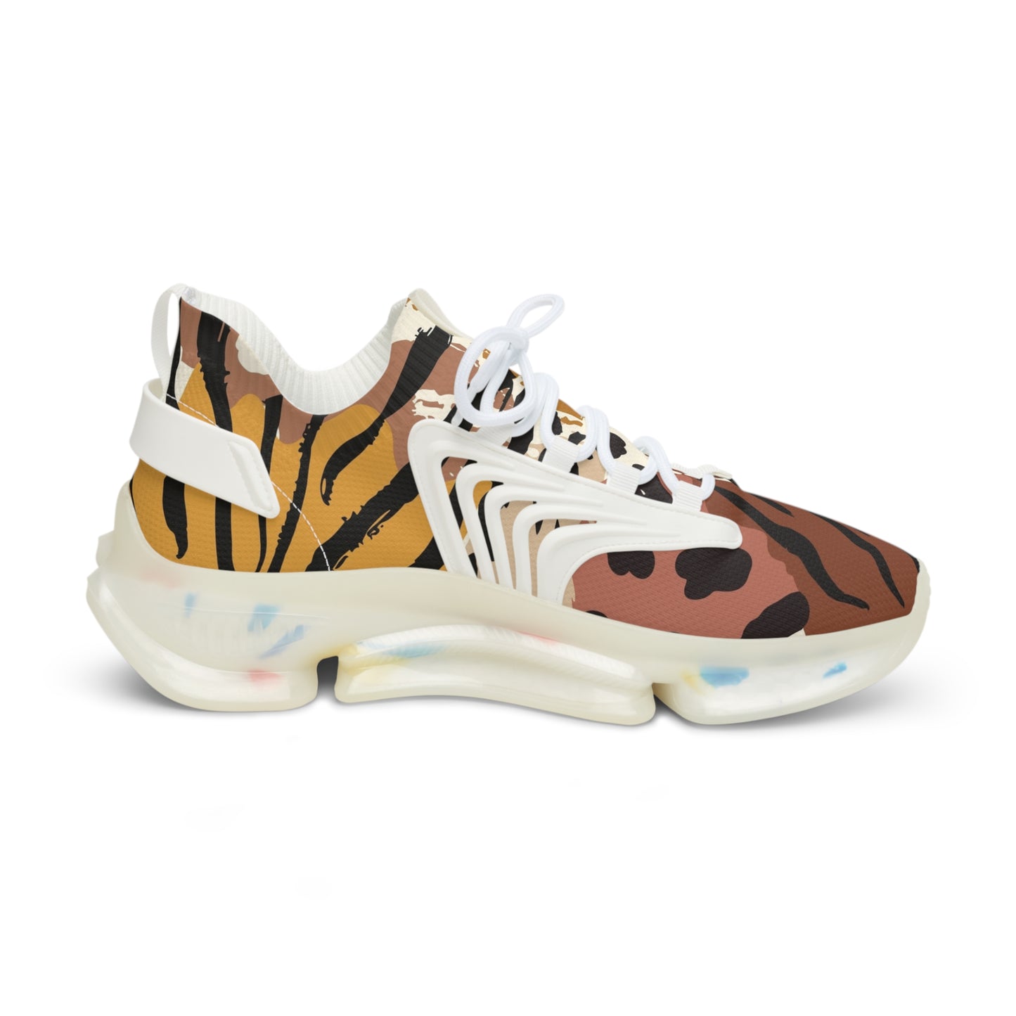 Stylish Tiger Print Mesh Sneakers for Men - Trendy Athletic Footwear