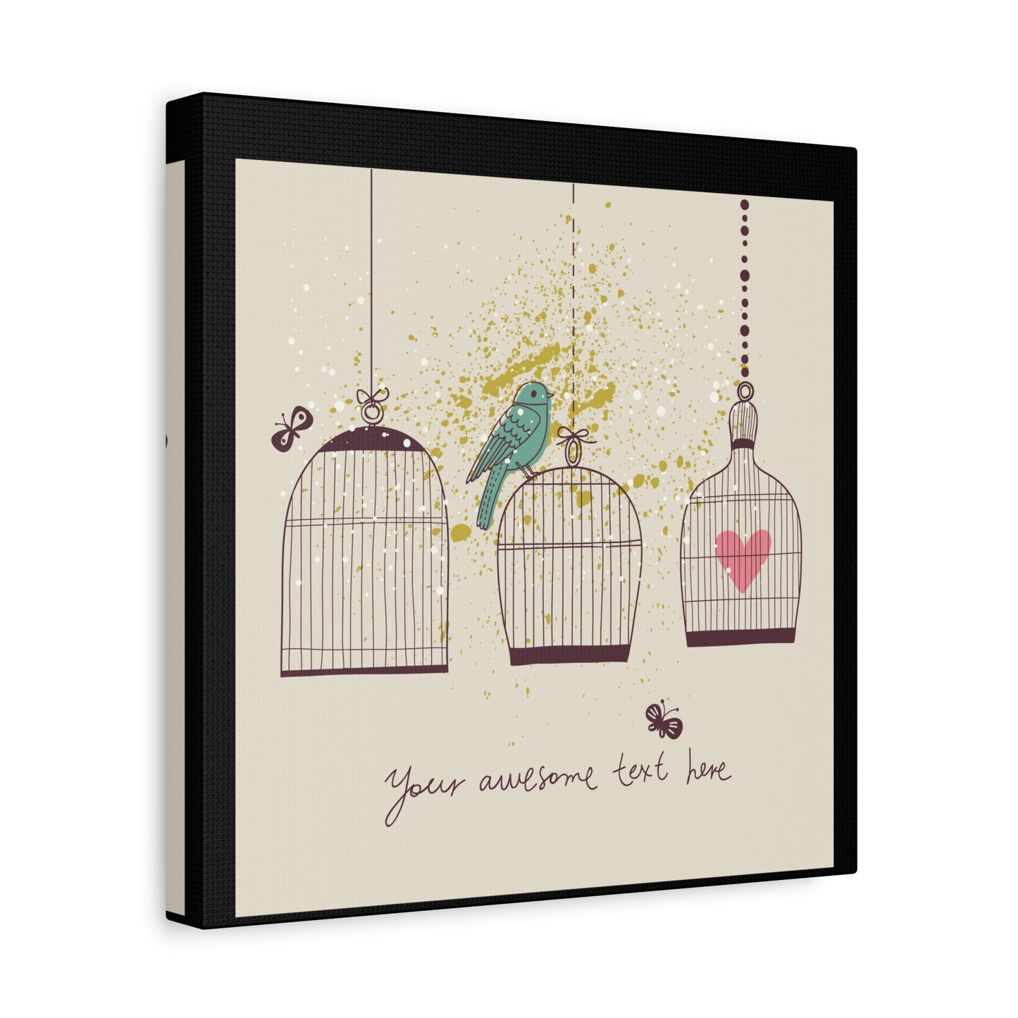 Whimsical Birdcage Canvas Wall Art - Personalized Home Decor
