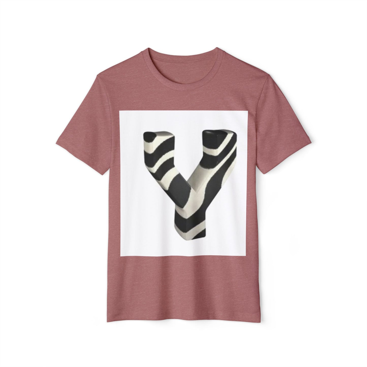 Eco-Friendly Unisex T-Shirt with Bold Zebra 'Y' Design