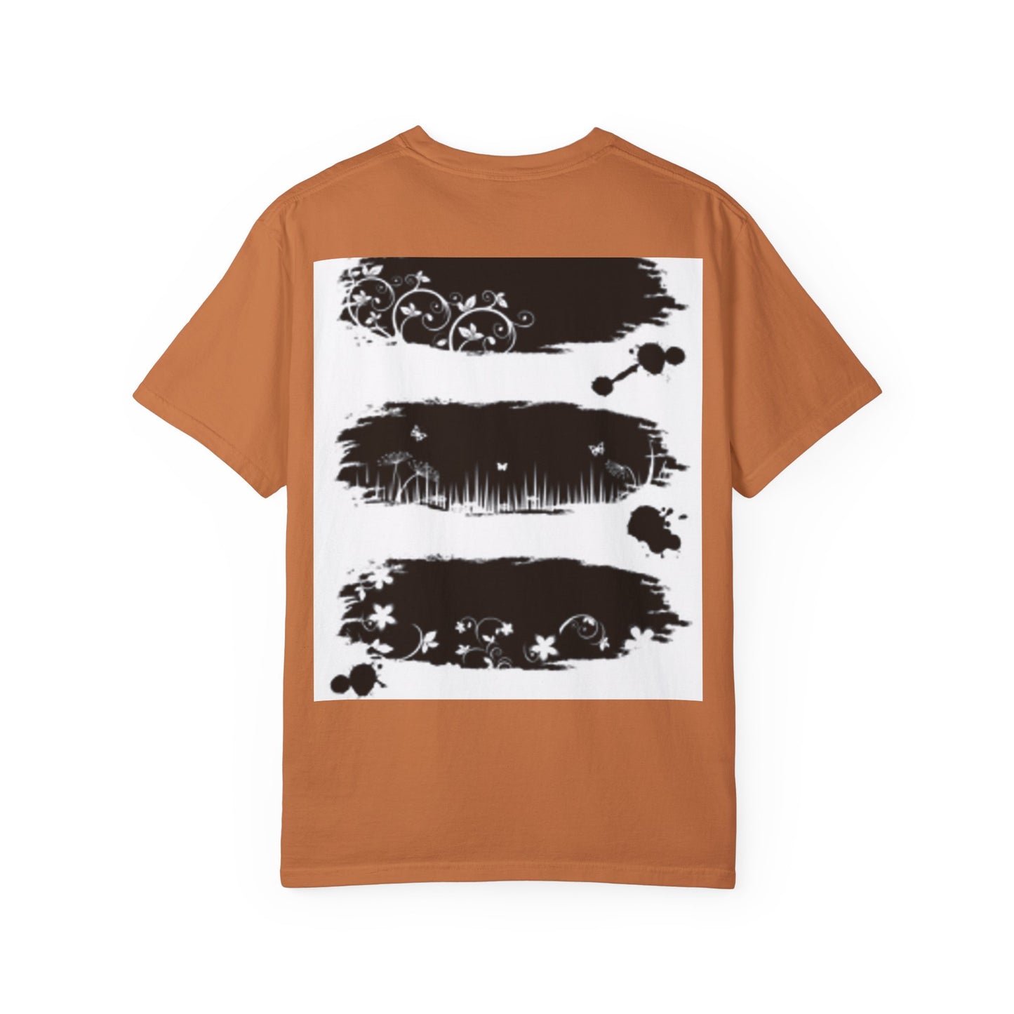 Artistic Unisex Garment-Dyed T-Shirt with Floral Design