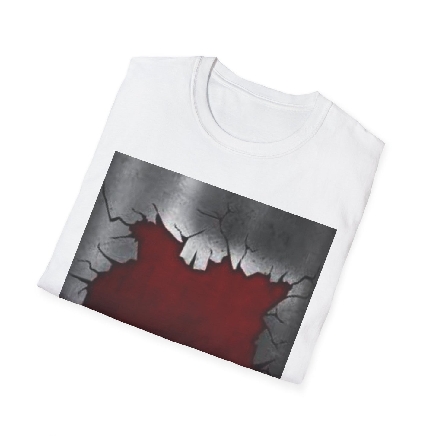 Cracked Wall Unisex Softstyle T-Shirt - Edgy Design for Streetwear Enthusiasts