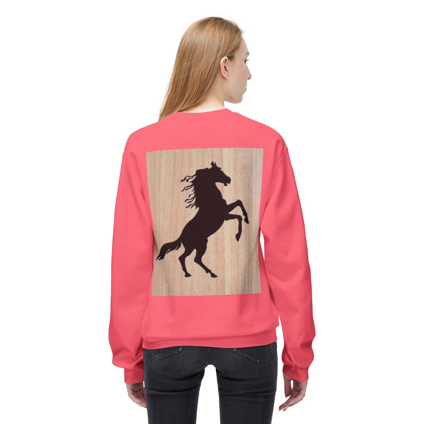 Equestrian Silhouette Fleece Sweatshirt - Perfect for Horse Lovers
